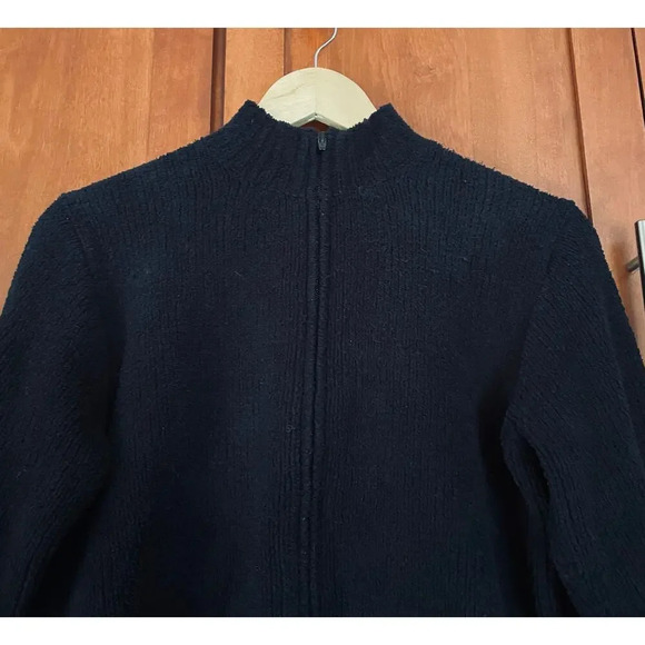 L.L. Bean Vintage Sweater Boucle Full Zip Black Size Small - Picture 2 of 7